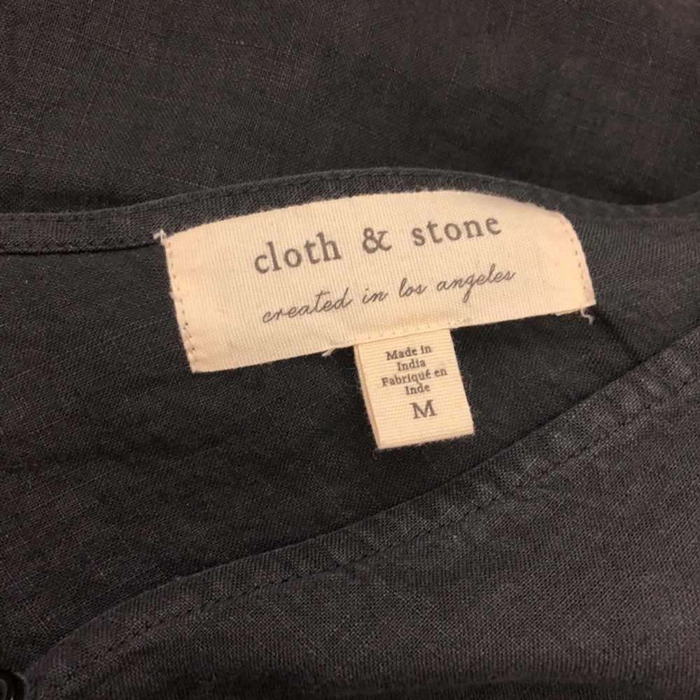 Anthro Cloth & Stone Linen Crop Wide Leg Jumpsuit - Picture 7 of 7